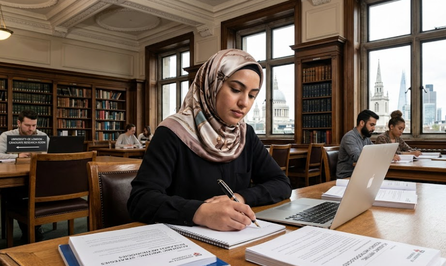Student seeking online help for her university thesis writing.